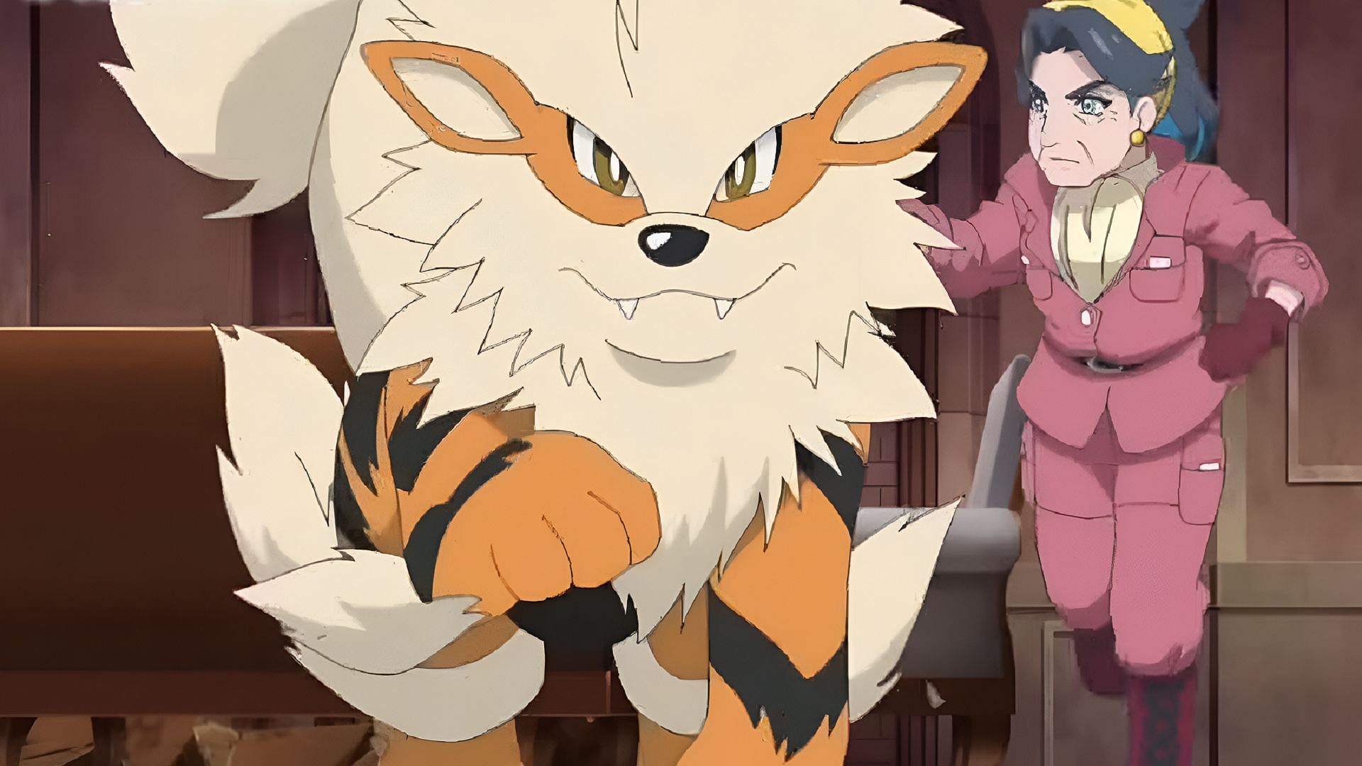 Diana and her Arcanine prepare for battle in Pokemon Horizons. (Image via The Pokemon Company)